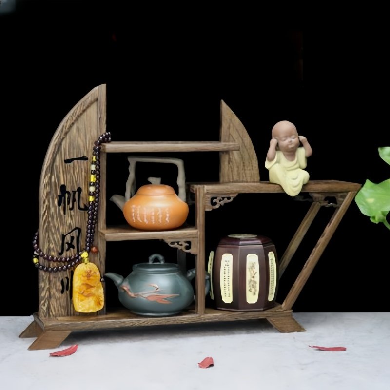 Ship Shape Wooden Tea Cup Set Display Holder Stand And Tea Shelf Ship Shape Wooden Tea Cup Set Display Holder Stand And Tea Shelf
