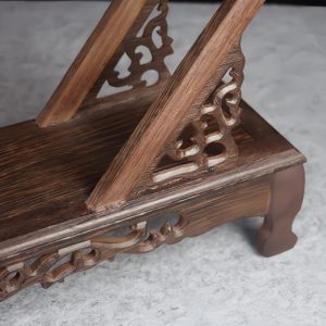 Fan Shaped Wood Tea Cup Display Stand And Tea Shelf