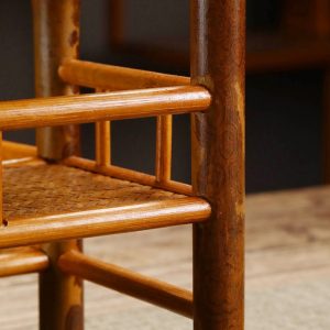 Bamboo Waven Antique Chinese Tea Set Display Shelf Box