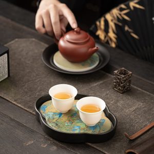 Black Pottery Chinese Style Tea Boat