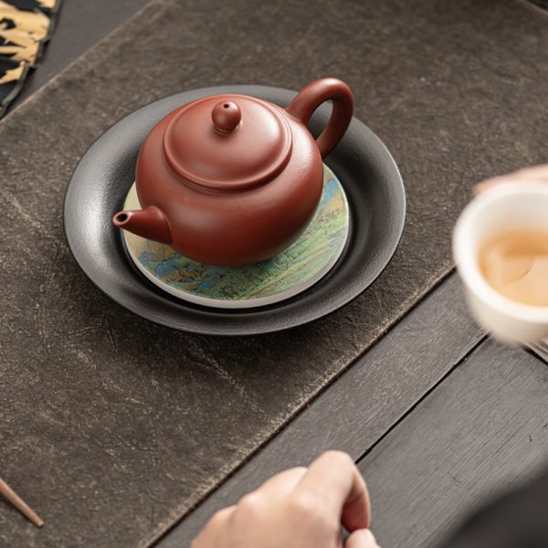 Black Pottery Chinese Style Tea Boat