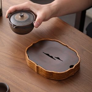 Classical Bamboo Round Chinese Style Tea Boat