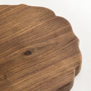 Sunflower Pattern Japanese Style Wooden Tea Boat Made Of Walnut