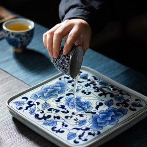Chinese Traditional Style Ceramic Tea Boat