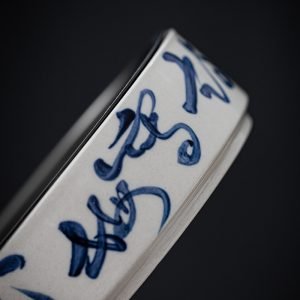 Japanese Style Ceramic Handpainted Poetry Theme Tea Boat