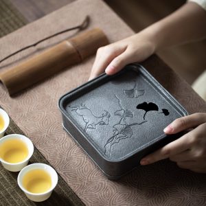 Handmade Vintage Lotus Pattern Chinese Tin Tea Boat