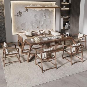 Creative Modern Chinese Solid Wood Gongfu Tea Table Set