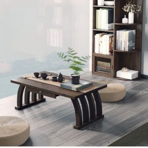 Antique Japanese Bamboo Floor Tea Ceremony Table Set With Chairs