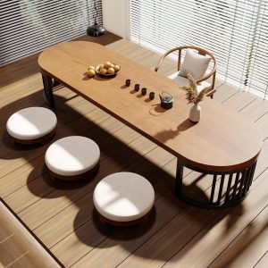 Modern Japanese Style Solid Wood Tea Ceremony Table Set