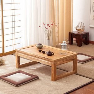 Wooden Japanese Tatami Zen Floor Tea Table Set Furniture