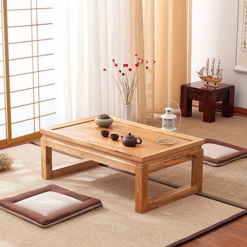 Wooden Japanese Tatami Zen Floor Tea Table Set Furniture Wooden Japanese Tatami Zen Floor Tea Table Set Furniture