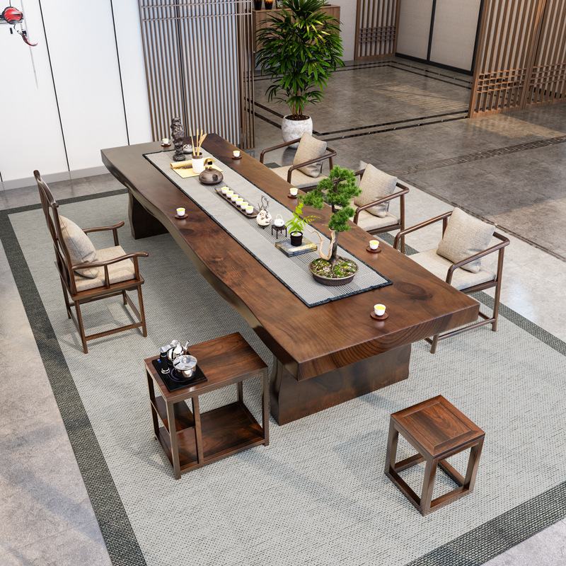 Modern Chinese Log Wood Simplified Gongfu Tea Table Furniture Modern Chinese Log Wood Simplified Gongfu Tea Table Furniture