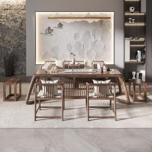 Creative Modern Chinese Solid Wood Gongfu Tea Table Set