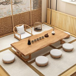 Traditional Japanese Style Tatami Solid Wood Tea Ceremony Table