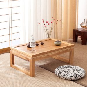 Wooden Japanese Tatami Zen Floor Tea Table Set Furniture