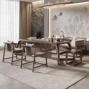 Creative Modern Chinese Solid Wood Gongfu Tea Table Set