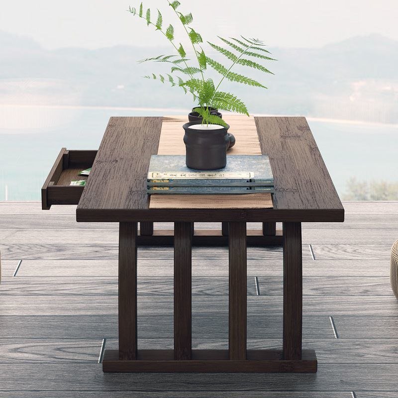 Antique Japanese Bamboo Floor Tea Ceremony Table Set With Chairs Antique Japanese Bamboo Floor Tea Ceremony Table Set With Chairs