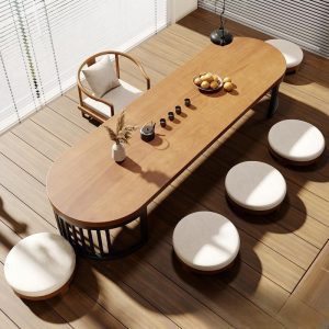 Modern Japanese Style Solid Wood Tea Ceremony Table Set