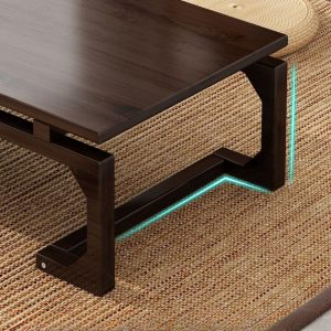 Traditional Round Japanese Low Floor Tea Table Set