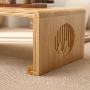 Solid Wood Antique Japanese Style Round Tea Ceremony Table Furniture