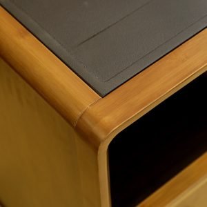 Modern Chinese Ratten Movable Tea Table With Stone Drains And Boxes