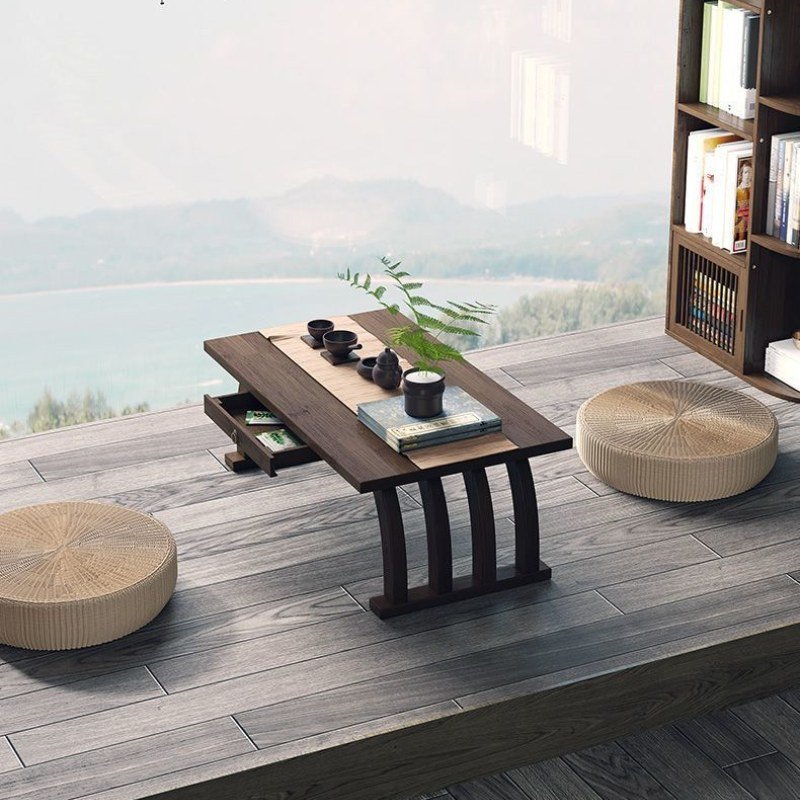 Antique Japanese Bamboo Floor Tea Ceremony Table Set With Chairs Antique Japanese Bamboo Floor Tea Ceremony Table Set With Chairs