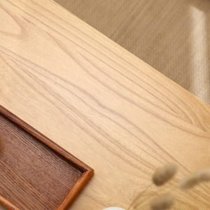 Solid Wood Antique Japanese Style Round Tea Ceremony Table Furniture