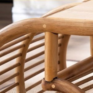 Creative Modern Rattan Japanese Round Floor Tea Table Furniture With Chairs