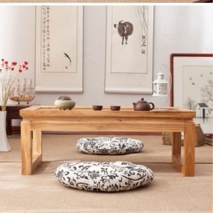 Wooden Japanese Tatami Zen Floor Tea Table Set Furniture