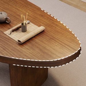 Carved Chinese Solid Wood Arc Kung Fu Tea Ceremony Table With Chairs