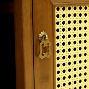 Modern Chinese Ratten Movable Tea Table With Stone Drains And Boxes