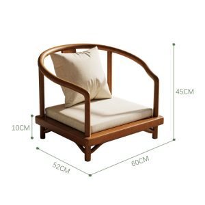 Traditional Japanese Wooden Tea Ceremony Table Set With Chairs