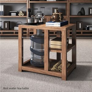 Modern Chinese Solid Sood Gongfu Tea Table Set With Chairs