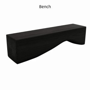 Modern Chinese Wabi Sabi Carbonized Black Solid Wood Tea Ceremony Table With Stools