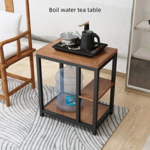 Chinese Solid Wood Ceremonial Gongfu Tea Table With Stools