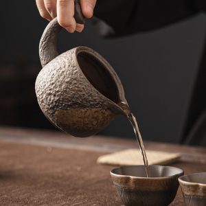 Traditional Handmade Iron Pottery Antique Valuable Authentic Tea Set Japanese