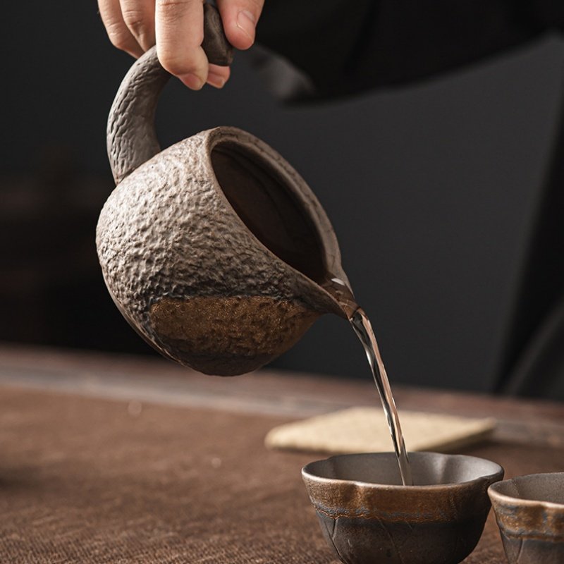 Traditional Handmade Iron Pottery Antique Valuable Authentic Tea Set Japanese Traditional Handmade Iron Pottery Antique Valuable Authentic Tea Set Japanese