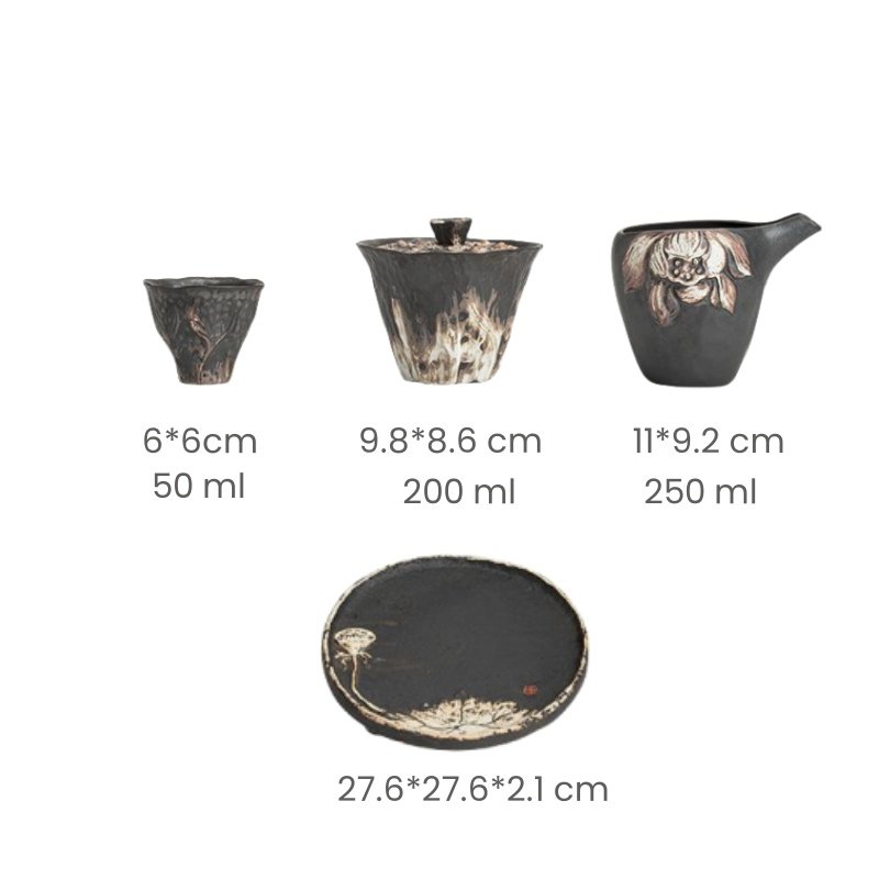 Traditional Rough Pottery Valuable Antique Japanese Tea Ceremony Set Traditional Rough Pottery Valuable Antique Japanese Tea Ceremony Set