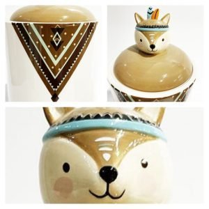 Unique Cute Fox M&m Ceramic Bulk Candy Jars With Lids For Candy Table