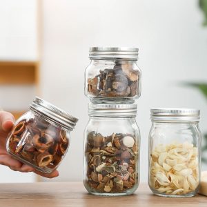 Unique Large-caliber Display Square-round Candy Corn Mason Jars With Lids For Candy Buffet