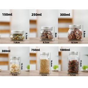 Unique Large-caliber Display Square-round Candy Corn Mason Jars With Lids For Candy Buffet