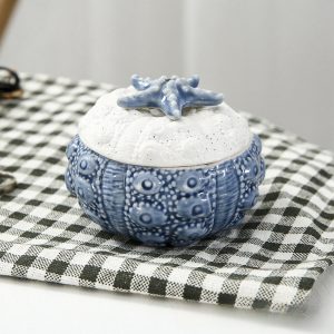 Unique Ocean-themed Personalised Decorative M&m Ceramic Bulk Candy Jars With Lids For Party