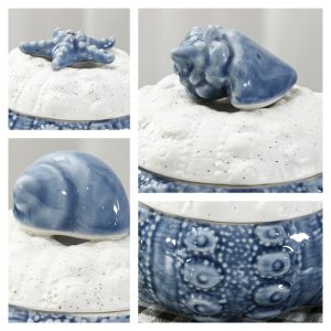 Unique Ocean-themed Personalised Decorative M&m Ceramic Bulk Candy Jars With Lids For Party