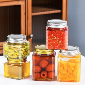 Unique Octagonal Multi-purpose For Mason Candy Table Jars Set With Lids