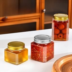 Unique Octagonal Multi-purpose For Mason Candy Table Jars Set With Lids
