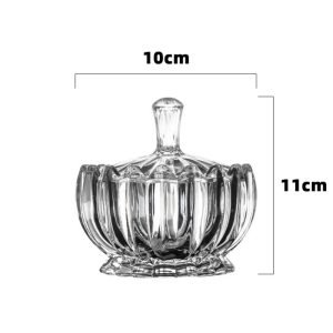 Vintage Lotus Shaped Glass Candy Table Jar Gift Ideas With Lid For Party