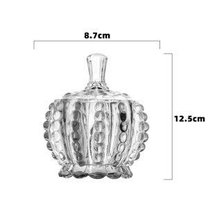 Vintage Relief Glass Personalized Bulk Candy Bar Jars With Lids For Candy Buffet