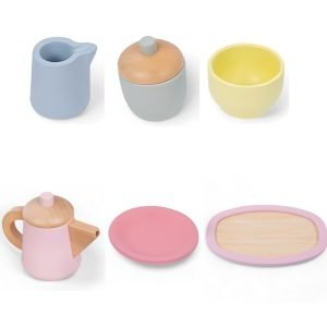 Rainbow Magic Unicorn Kids Afternoon Tinplate Metal Tea Set For Little Girls With Portable Gift Box
