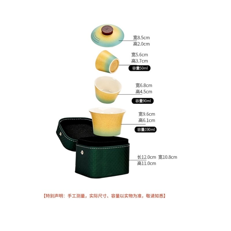 Orange Peanut Shaped Ceramic Portable Tea Set Travel Case For One Orange Peanut Shaped Ceramic Portable Tea Set Travel Case For One