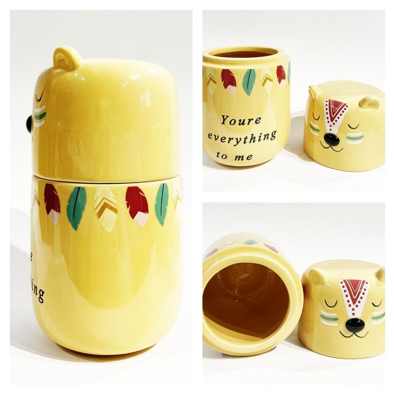 Yellow M&m Ceramic Cute Cat Bulk Candy Display Jars With Lid For Candy Buffet In Bulk Yellow M&m Ceramic Cute Cat Bulk Candy Display Jars With Lid For Candy Buffet In Bulk